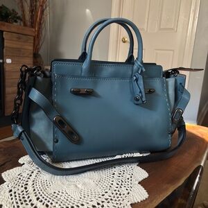 Coach Double Swagger RARE COLOR Blue Chambray